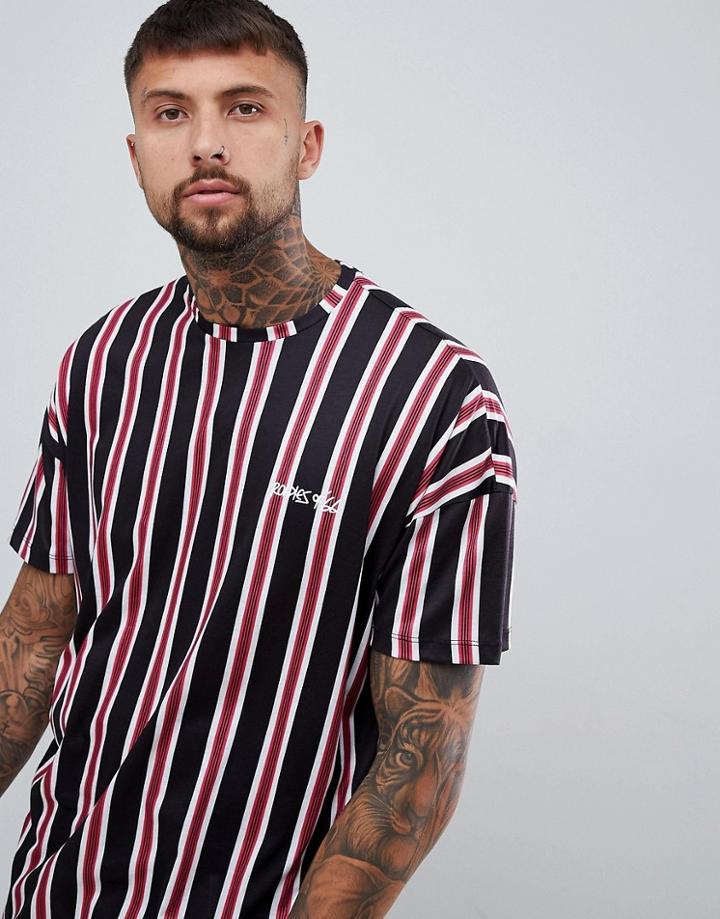 Roadies Of 66 Oversized Striped T-shirt - Black