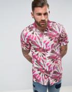 Asos Regular Fit Shirt With Tie Dye - Pink