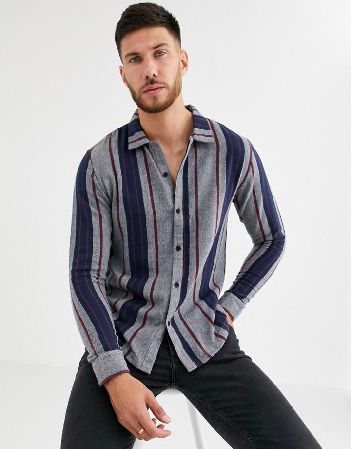 Native Youth Stripe Shirt-gray