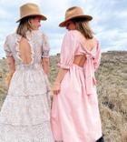 Labelrail X Collyer Twins Midi Dress With Tie Back Detail-pink