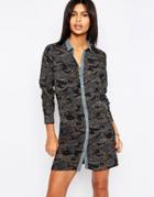 Pepe Jean Ilford Camo Print Shirt Dress - Multi