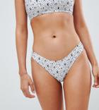 Peek & Beau Celestial High Leg Bikini Bottom - White