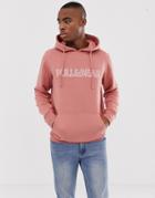 Pull & Bear Logo Hoodie In Pink - Pink