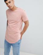 Only & Sons Longline T-shirt - Pink
