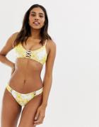 Seafolly Sunflower Bralette Bikini Top In Yellow