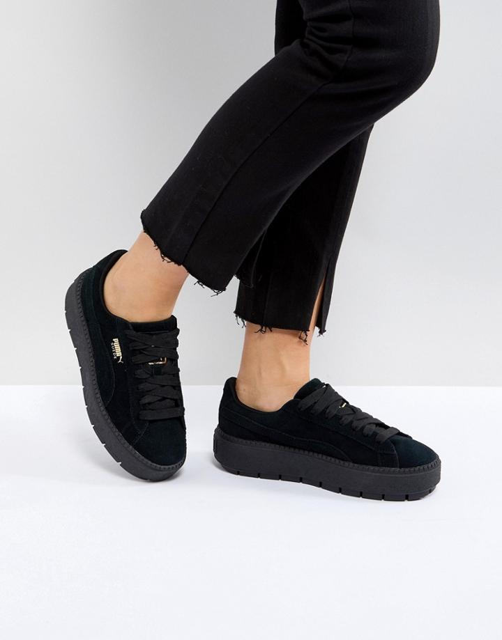 Puma Platform Trace Triple Black Sneakers - Black