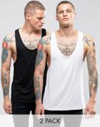 Asos Tank With Extreme Racer Back 2 Pack Save 19%