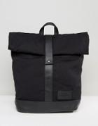 Dead Vintage Roll Top Backpack In Black - Black
