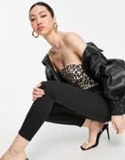 Asos Design Animal Bandeau Scuba Jumpsuit-multi