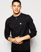 Le Breve Grandad Collar Sweater - Black