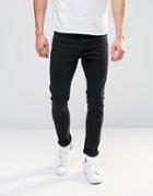 Asos Super Skinny Jeans In 12.05oz True Black - Black