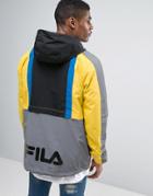 Fila Black Hooded Jacket With Back Logo Panel - Black