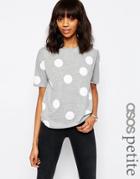 Asos Petite Spot T-shirt - Gray