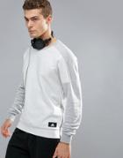Adidas Athletics Crewneck Sweatshirt With Size Zip In Gray Bq0708 - Gray