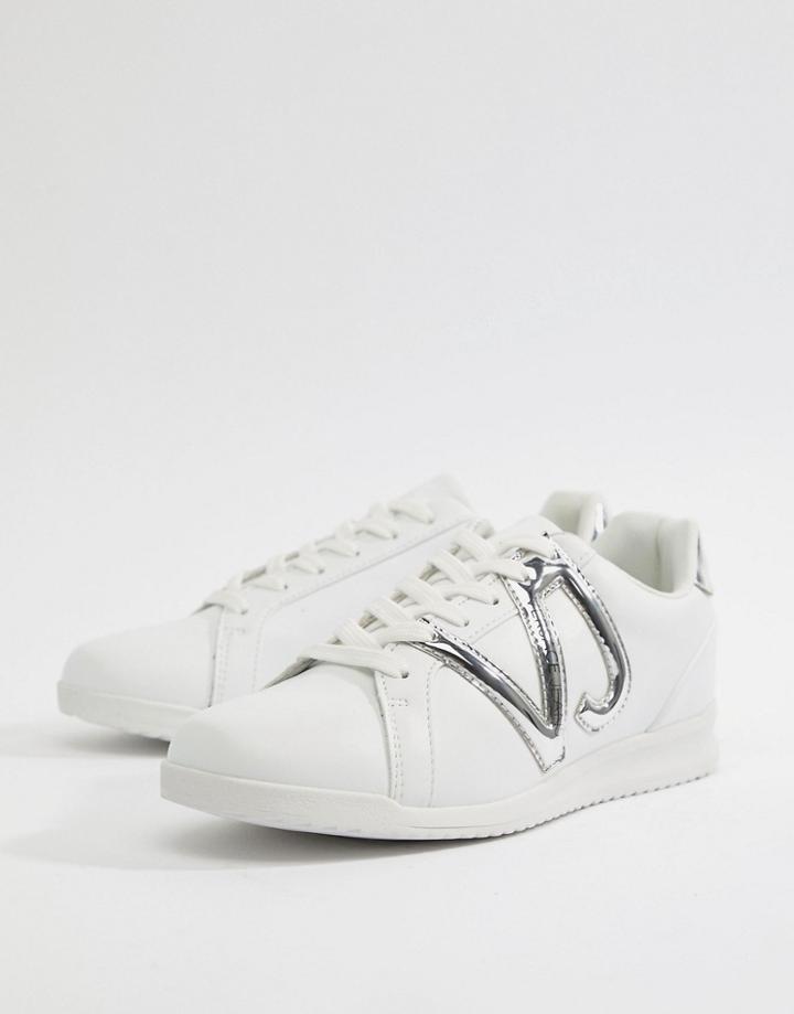 Versace Jeans Logo Runner Sneakers In White - White