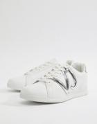 Versace Jeans Logo Runner Sneakers In White - White