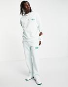 Asos Design Flare Sweatpants With Small Text Print - Part Of A Set-blues