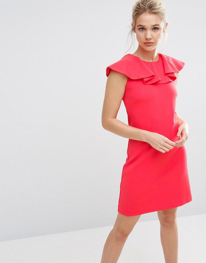 Ted Baker Frill Detail Dress - Pink