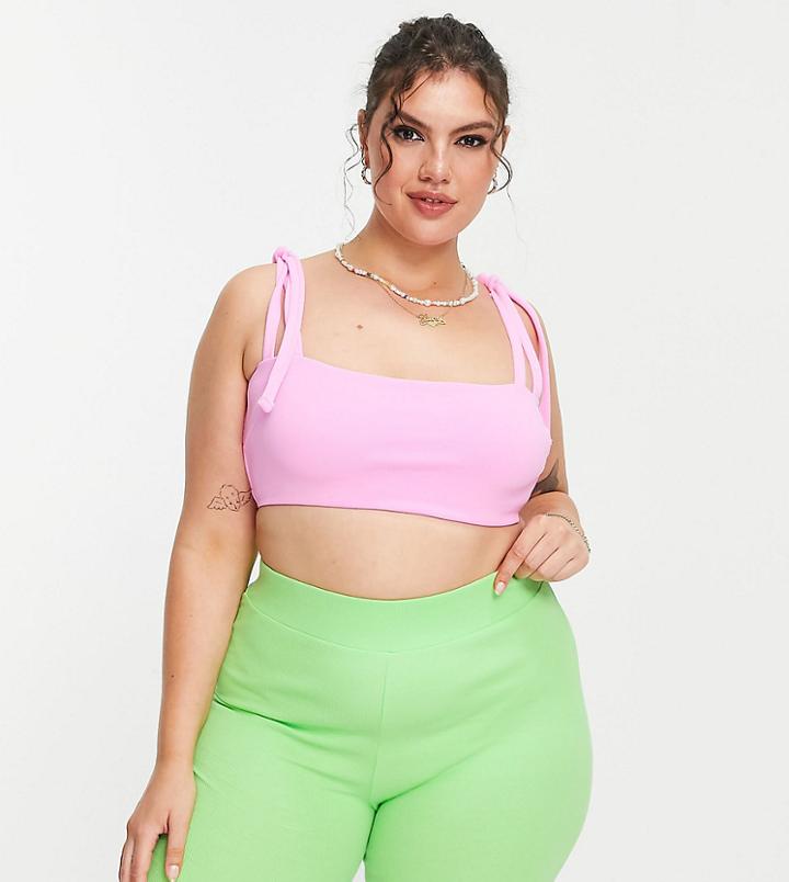 Collusion Plus Exclusive Color Ribbed Legging Shorts In Bright Green