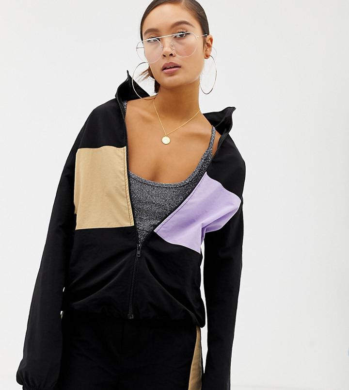 Collusion Track Jacket With Contrast Panel - Black