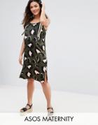 Asos Maternity Animal Print Stripe Cami Dress - Green