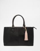 Asos Tote Bag With Removable Tassel - Black