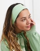 Asos Design Wide Jersey Headband In Apple Green