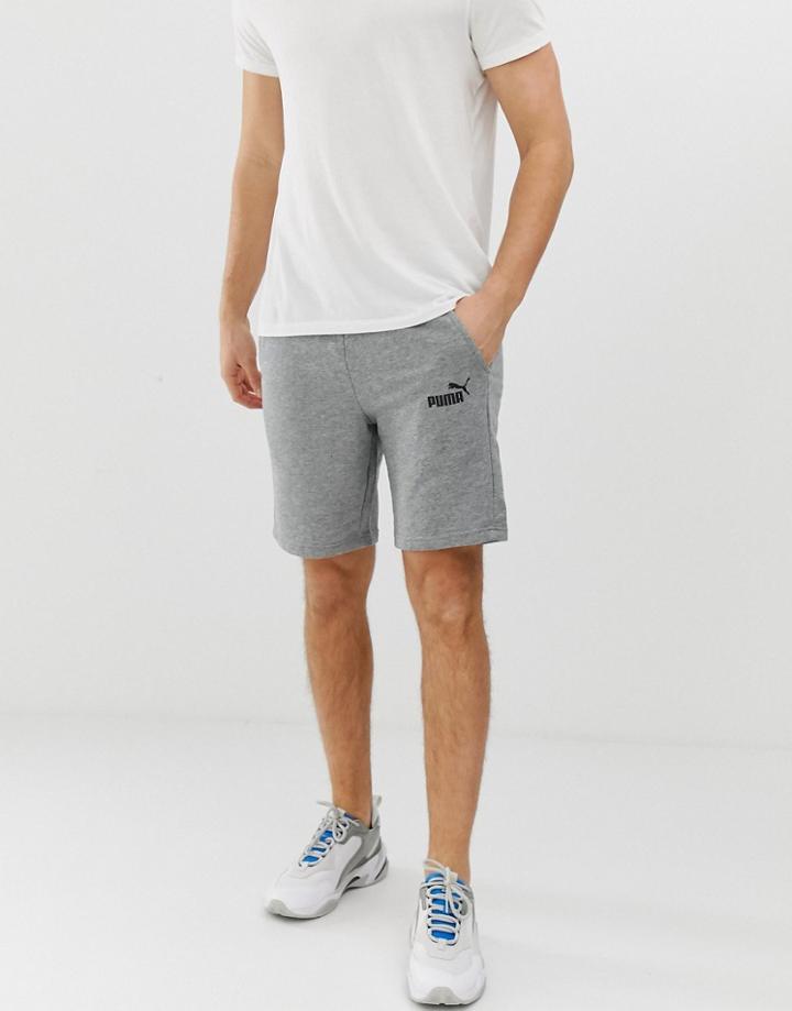 Puma Essentials Logo Shorts In Gray