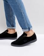 Fred Perry Stamford Suede Sneakers In Black - Black