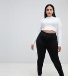 Asos Design Curve High Waisted Stretch Pants In Black
