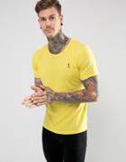 Religion T-shirt With Roll Sleeve - Yellow