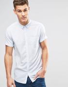 New Look Short Sleeve Shirt In Pale Blue Marl In Regular Fit - Blue