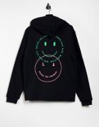 Asos Design Hoodie With Neon Back Graphics In Black