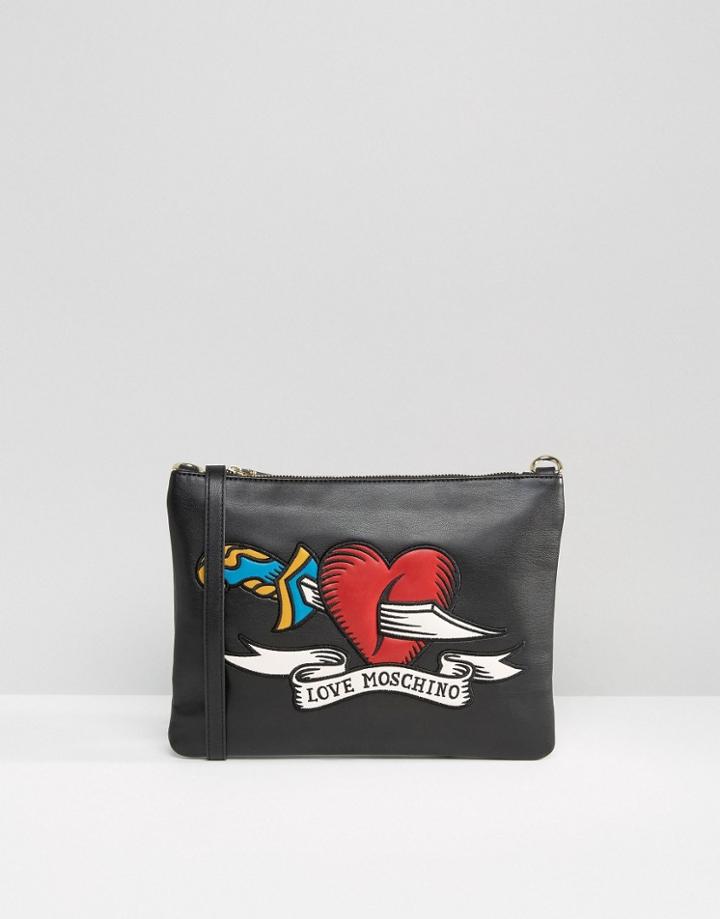 Love Moshino Printed Clutch Bag - Nero