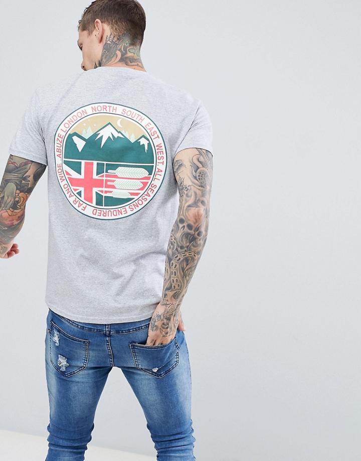 Abuze Ldn All Seasons Back Print T-shirt - Gray