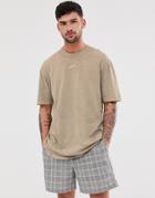 Good For Nothing Oversized T-shirt In Washed Stone With Logo