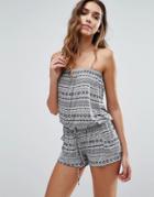 Dorina Scarf Print Romper - Multi