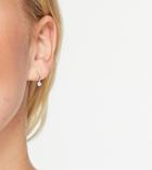 Kingsley Ryan 10mm Hoop Earrings With Clear Crystal Drop In Sterling Silver