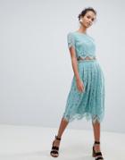 New Look Lace Co-ord Midi Skirt - Green