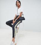 Asos Tall Peg Pants In Spot And Stripe Print-black