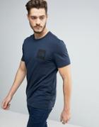 The North Face Fine T-shirt Square Logo In Navy - Navy