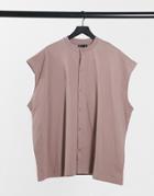 Asos Design Oversized Sleeveless Jersey Shirt In Washed Purple