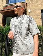 Jaded London Set Paisley T-shirt In Gray-grey