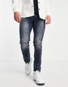 River Island Slim Jeans In Blue Black-blues