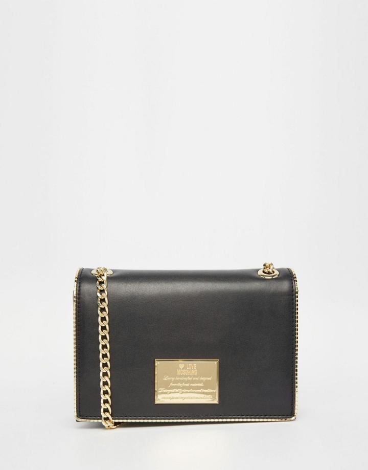 Love Moschino Shoulder Bag With Chain Strap - Black