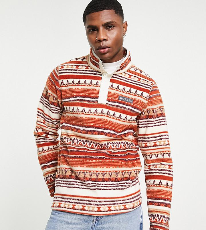 Columbia Steens Mountain Print Fleece In Red Exclusive At Asos