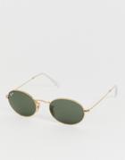 Ray-ban 0rb3547 Oval Sunglasses - Gold