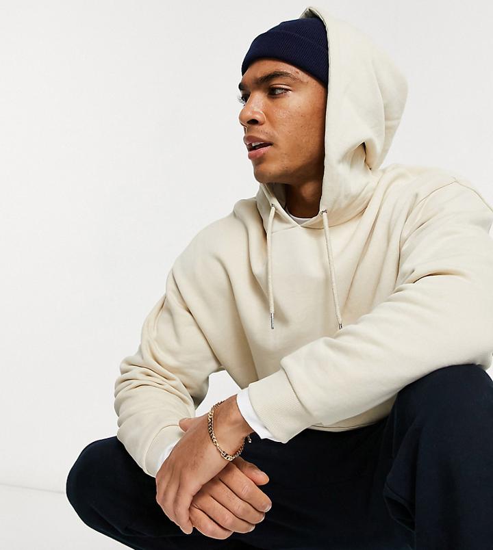 Asos Design Organic Oversized Hoodie In Beige-neutral