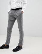 Farah Skinny Trousers In Grey Cross Hatch - Gray