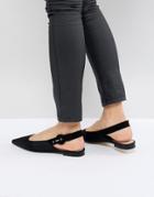 Mango Sling Back Point Flat Shoe - Black